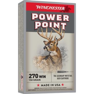 In Stock: Winchester Power Point 270 Winchester Ammo 150 Grain Jacketed Soft Point 200rounds