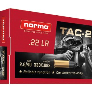 Get Norma TAC-22 Ammunition 22LR 40 Grain Lead Round Nose Online - Rifles | Missouri Gun Shop