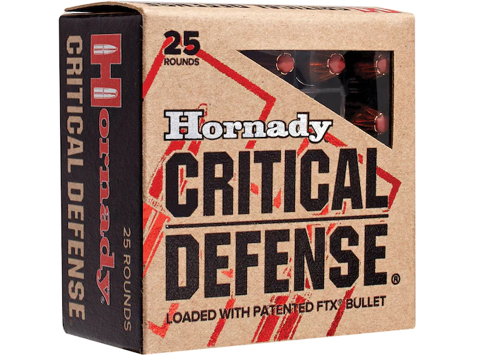 Hornady Critical Defense 9mm Luger Ammo 115 Grain Hornady FTX Polymer Tip Box of 200 rounds For Sale
