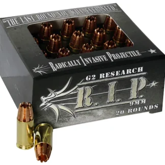 New G2 Research R.I.P. 9mm Luger Ammo 92 Grain G2 R.I.P. Fragmenting Hollow Point Lead Free Box of 100 rounds