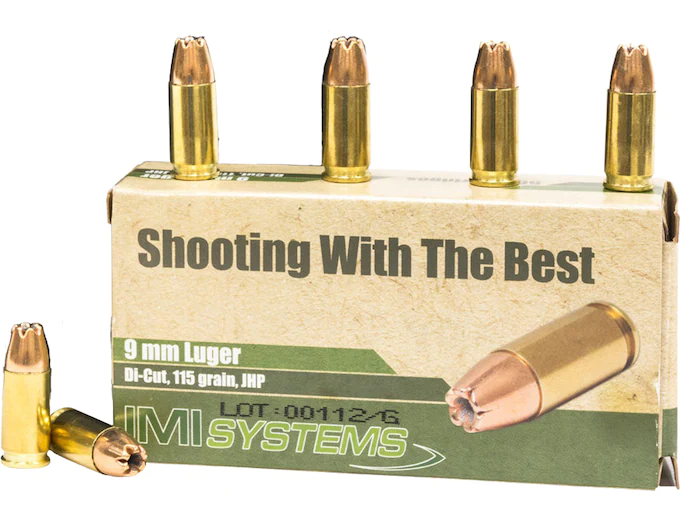 Buy IMI 9mm Luger Ammo 115 Grain Jacketed Hollow Point