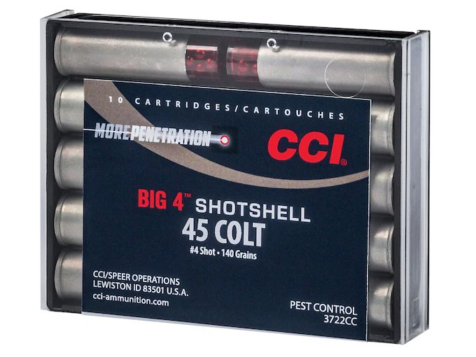 CCI Big 4 Shotshell 45 Colt (Long Colt) Ammo 140 Grain Lead Shot 200 rounds Direct CCI Big 4 Shotshell 45 Colt (Long Colt) Ammo 140 Grain Lead Shot 200 rounds Direct - Handguns - Missouri Gun Shop